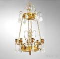 Louis XVIstyle Giltbronze and Rock Crystal Eightlight Chandelier