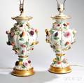 Pair of Meissenstyle Porcelain Lamp Bases