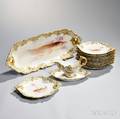 Thirteen Limoges Porcelain Fish Service Items