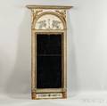 Neoclassical Painted and Parcelgilt Mirror