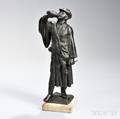 After Kalman Nagy Hungarian 18721902 Bronze Figure of a Traveler with Canteen
