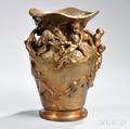 Continental Art Nouveau Bronze Vase
