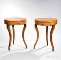 Two Biedermeier Walnut Side Tables