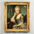 Continental School 18th Century Portrait of an Elegant Woman with Dutch Family Crests