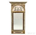 Neoclassical Painted and Parcelgiltwood Overmantel Mirror