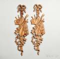 Pair of Carved Fruitwood Trophies