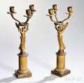 Pair of Empire Giltbronze Threelight Candelabra