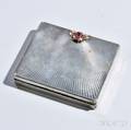Tiffany amp Co 14kt Gold and Rubymounted Sterling Silver Cigarette Case