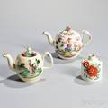 Three Staffordshire Creamware Tea Wares