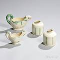 Four Greenglazed Creamware Items
