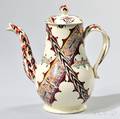 Staffordshire Creamware Chintz Pattern Coffeepot and Cover