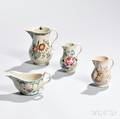 Four Staffordshire White Saltglazed Stoneware Items