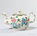 Staffordshire White Saltglazed Stoneware Teapot and Cover