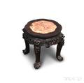 Chinese Carved Hardwood Marbletop Stand