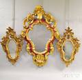 Three Rococostyle Carved and Giltgesso Mirrors