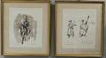 Felix Fabian British 20th Century Two Drawings Village Musicians