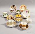 Twentytwo Assorted Cups and Saucers 