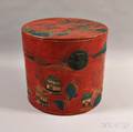 Asian Papiermache Lacquered Hat Box