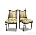 Pair of Louis XVIstyle Carved Walnut Side Chairs