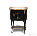 Regencystyle Chinoiseriedecorated Lacquered Marbletop Side Table