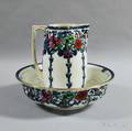 Keeling amp Co Losol Ware Polychrome Wash Basin and Pitcher
