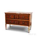Neoclassicalstyle Marbletop Marquetry Chest