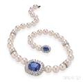 Fine Sapphire South Sea Pearl and Diamond Necklace Cartier