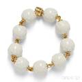 18kt Gold and Porcelain Bead Chandra Bracelet Bulgari
