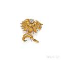 18kt Gold and Diamond Flower Brooch Ugo Bellini