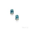 18kt White Gold Aquamarine and Diamond Earclips Marlene Stowe