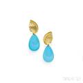 18kt Gold and Turquoise DayNight Earpendants