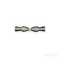 Art Deco Platinum Onyx and Diamond Bow Brooch