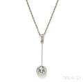 Art Deco Platinum and Diamond Pendant