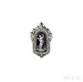Antique Limoges Enamel and Diamond PendantBrooch
