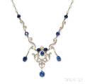 Edwardian Sapphire and Diamond Necklace