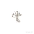 Platinum and Diamond Bow Brooch
