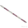 18kt White Gold Ruby and Diamond Bracelet