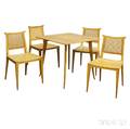 Edward Wormley for Dunbar Mahogany Table and Four Caned Chairs