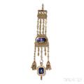 Antique Gold and Enamel Chatelaine