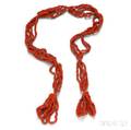 Antique Coral Lariat