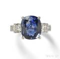 18kt White Gold Sapphire and Diamond Ring