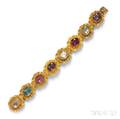 Antique Gold Gemset Bracelet
