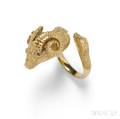 18kt Gold Rams Head Ring