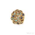 18kt Gold Turquoise and Lapis Brooch Tiffany amp Co