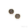 18kt Gold and Ancient Coin Earclips Bulgari