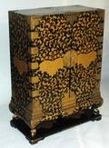 150 SUPERB BRASS MOUNTED BLACK LACQUER SIDE CABINET
