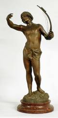 139 PATINATED METAL FIGURE DAVID