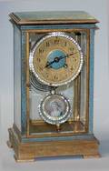 138 BRASS AND CHAMPLEVE CRYSTAL REGULATOR CLOCK