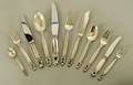 1173 142 PC GEORG JENSEN STERLING SILVER FLATWARE