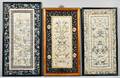 Three Embroidered Silk Panels